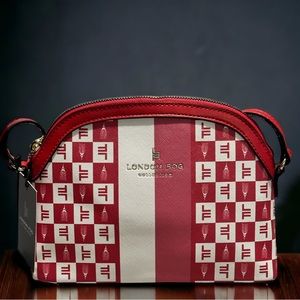 NWT London Fog Red & White Crossbody 6 1/2” x 9 1/2”